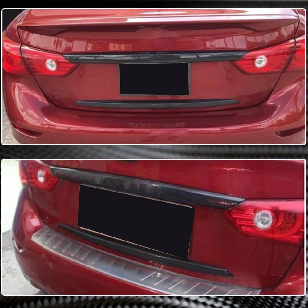 Infiniti Q50 Carbon Fiber Rear Trunk Plate Cover Trim | Exterior Mods