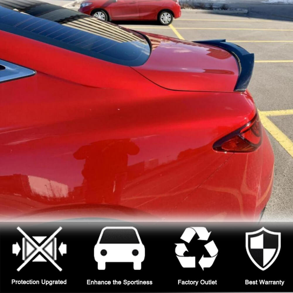 Infiniti Q60 Rear Trunk Lip & Wing & Spoiler | Carbon Fiber, M4 Style ...