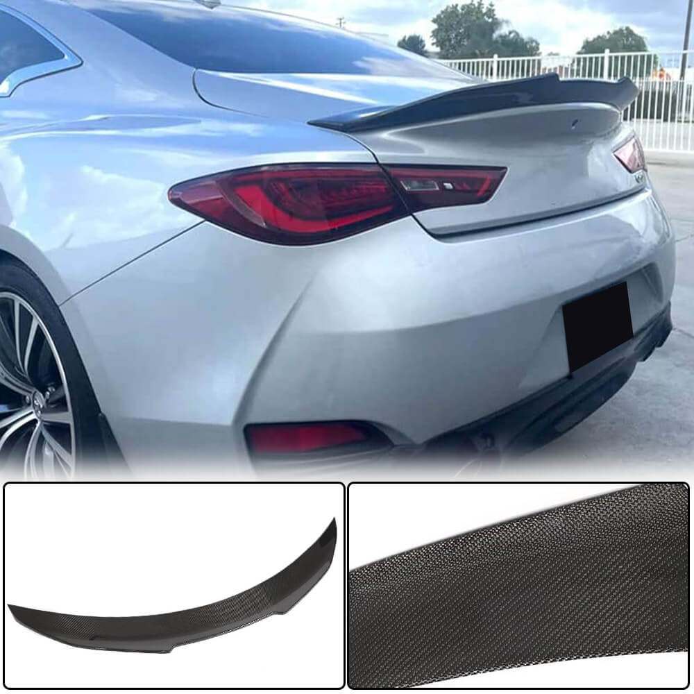 Infiniti Q60 Carbon Fiber Rear Trunk Spoiler|Ahacarbon