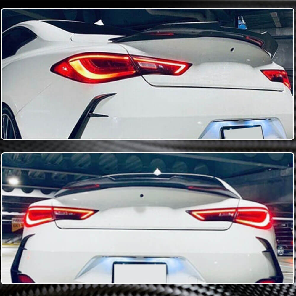 Infiniti Q60 Carbon Fiber Rear Trunk Spoiler|Ahacarbon