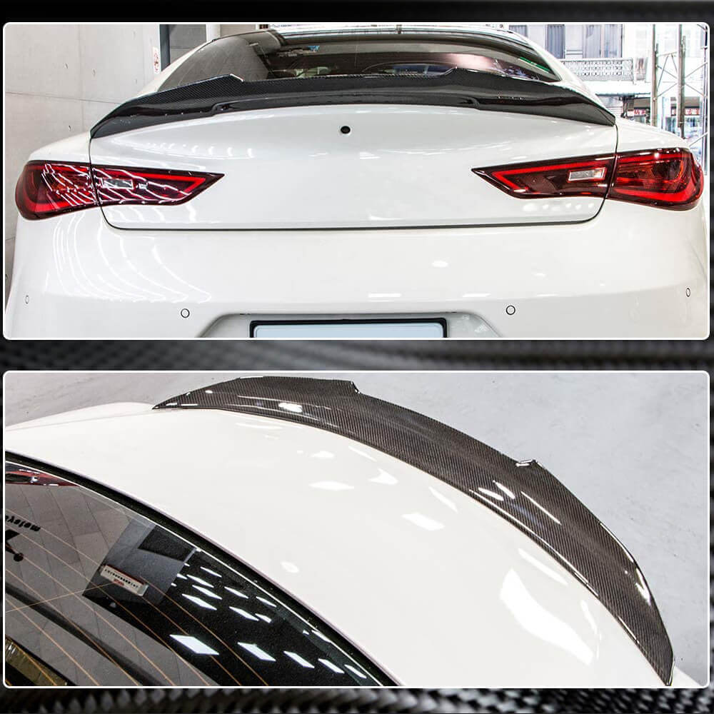 Infiniti Q60 Carbon Fiber Rear Trunk Spoiler|Ahacarbon