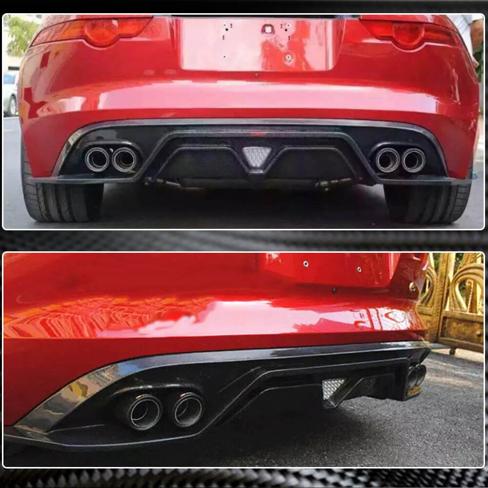 Jaguar F-TYPE Carbon Fiber Rear Bumper Diffuser Lip | Exterior Mods