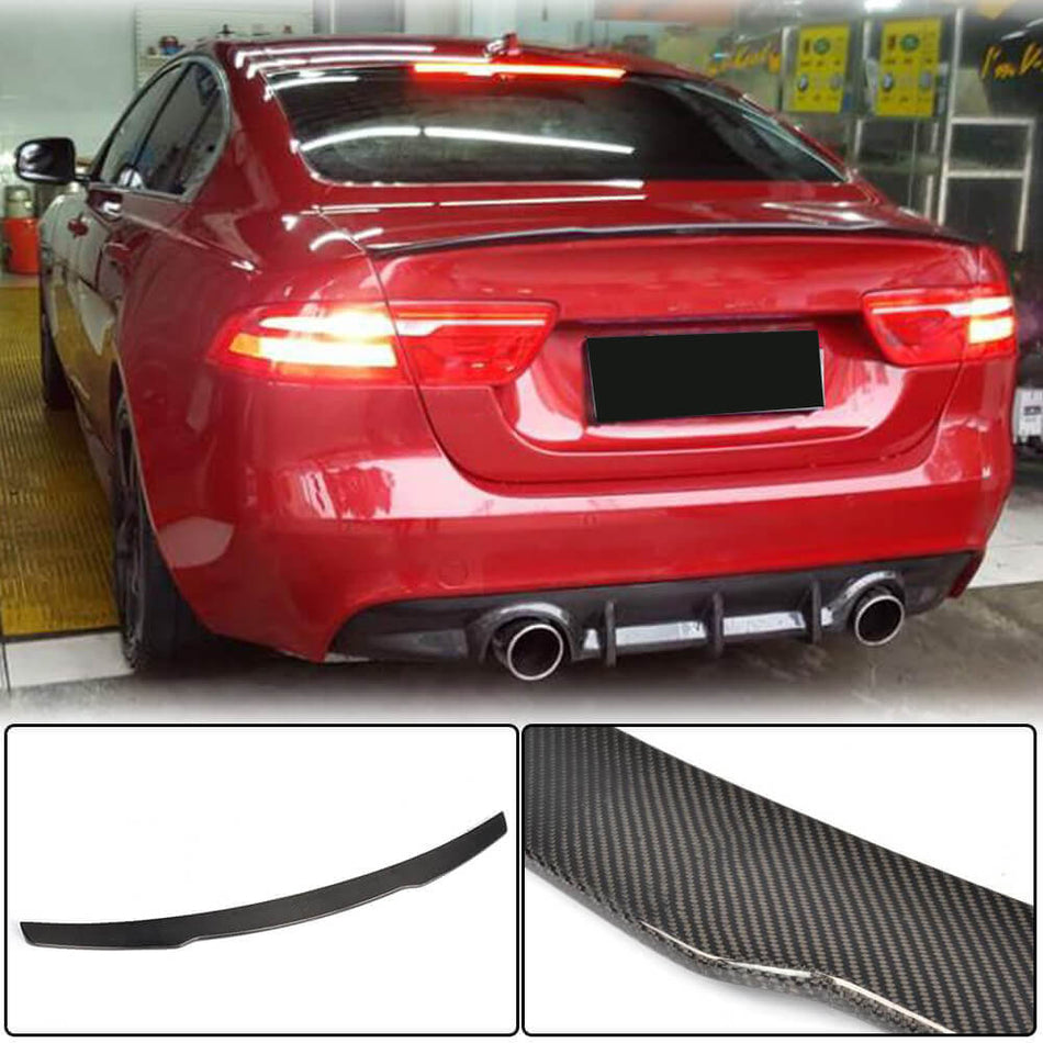 For Jaguar XE X760 Carbon Fiber Rear Trunk Spoiler Boot Wing Lip
