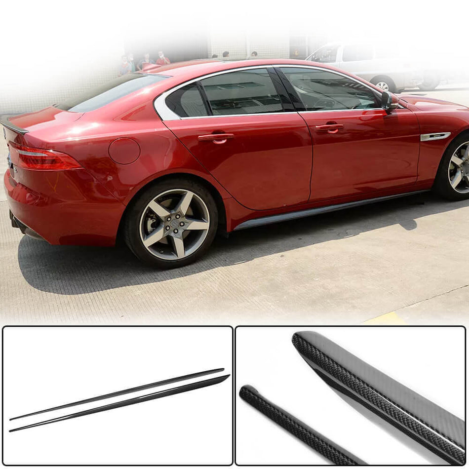 For Jaguar XE X760 Carbon Fiber Side Skirts Door Rocker Panels Extension Lip