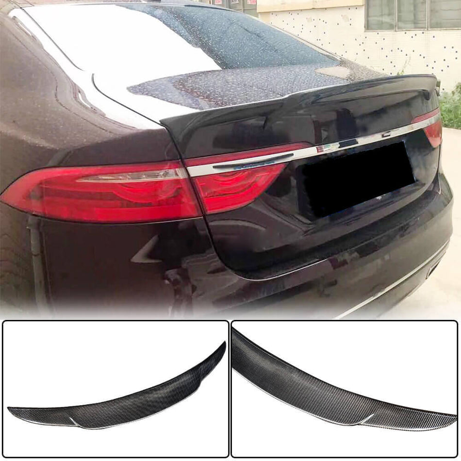 For Jaguar XF X260 Sedan Carbon Fiber Rear Trunk Spoiler Boot Wing Lip