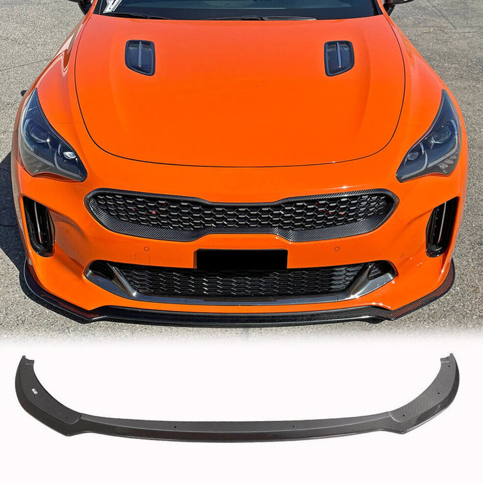 For Kia Stinger 2018-2023 Carbon Fiber Front Bumper Lip Spoiler Wide Body Kit