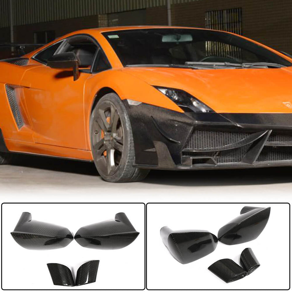 For Lamborghini Gallardo 2009-2014 Carbon Fiber Side Rearview Mirror Cover Caps Pair