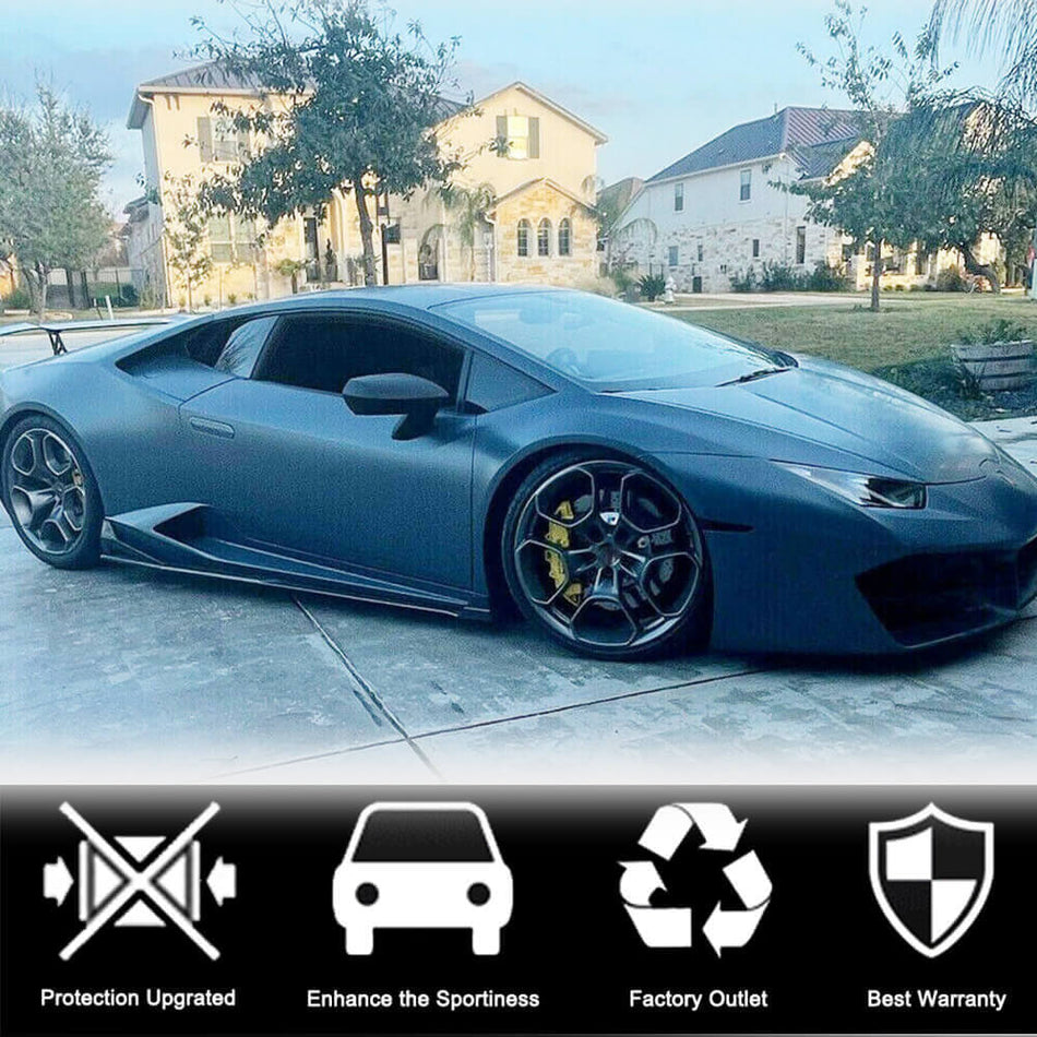 Lamborghini Huracan gloss carbon fiber side skirt extensions product view