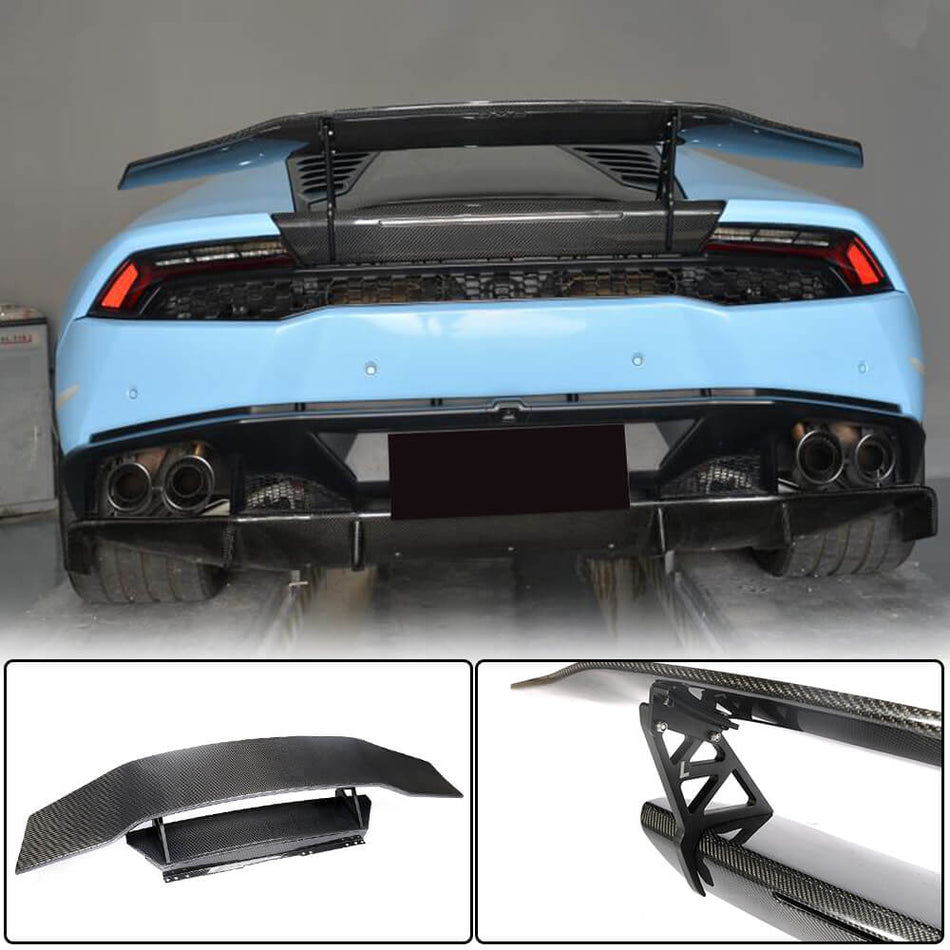 For Lamborghini Huracan LP580 LP610 Dry Carbon Fiber Rear Trunk Racing Spoiler Wing Lip