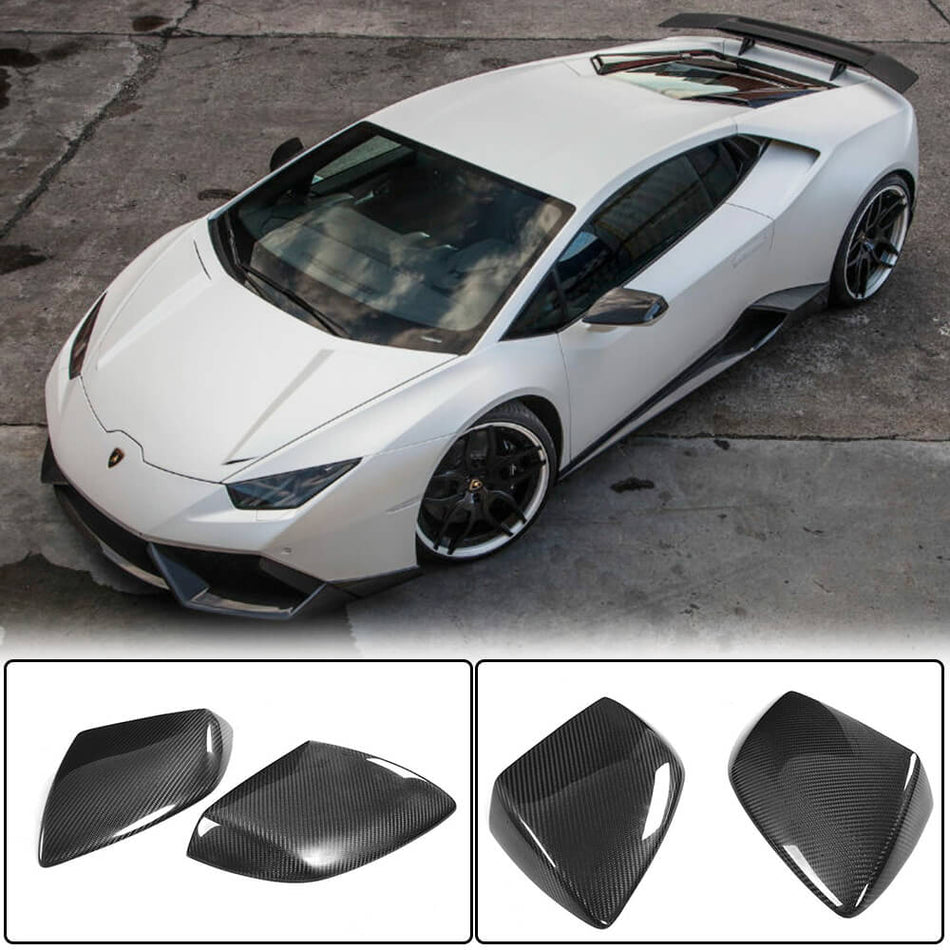 For Lamborghini Huracan LP610 LP580 Carbon Fiber Side Rearview Mirror Cover Caps Pair