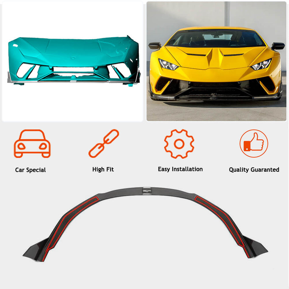 For Lamborghini Huracan Performante 17-19 Carbon Fiber Front Bumper Lip Chin Spoiler