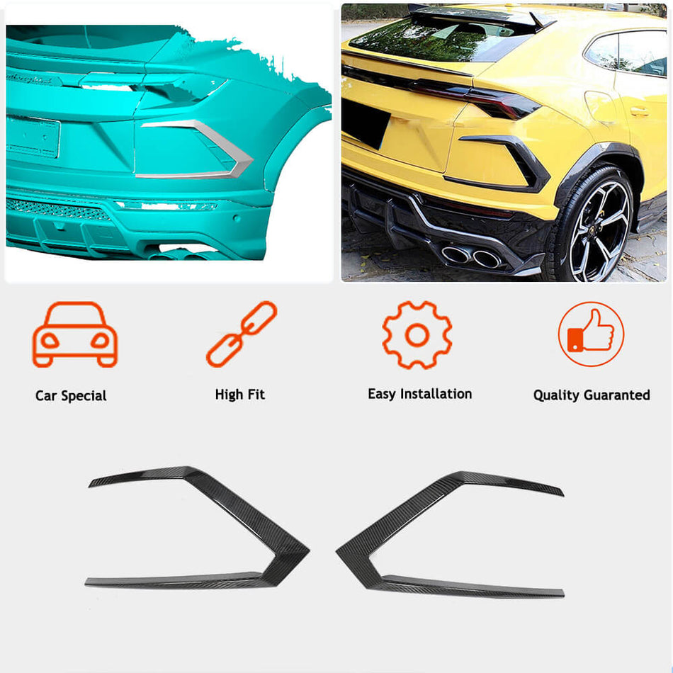 For Lamborghini Urus Dry Carbon Fiber Rear Bumper Side Canards Air Fender Vents Aero Wide Body Kit
