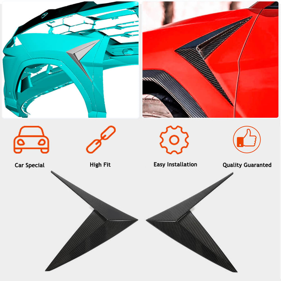 For Lamborghini Urus Dry Carbon Fiber Side Splitter Air Fender Vents Aero Wide Body Kit