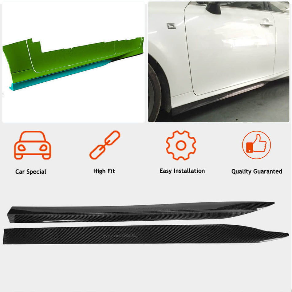 For Lexus GS GS350 2012-2015 Carbon Fiber Side Skirts Door Rocker Panels Extension Lip