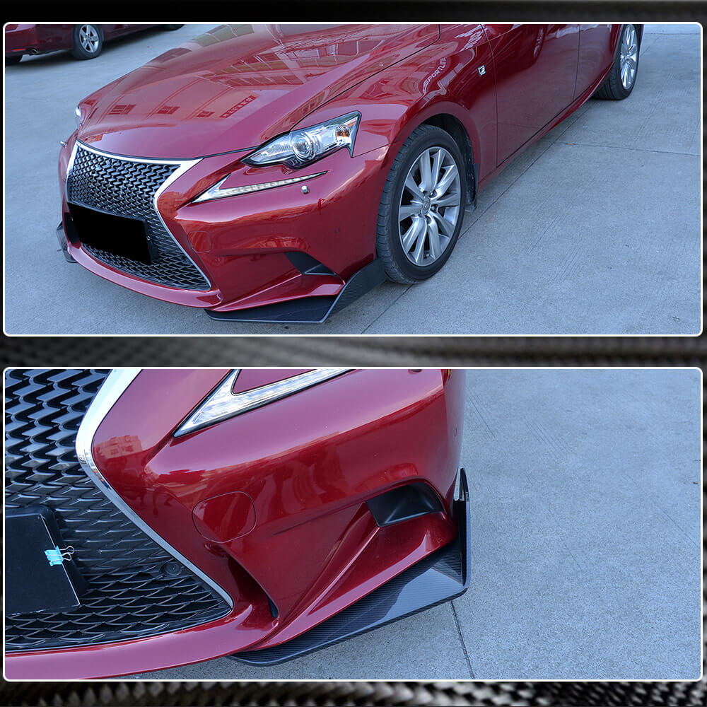 Lexus IS250 IS350 F Sport Carbon Fiber Front Bumper Apron Splitters