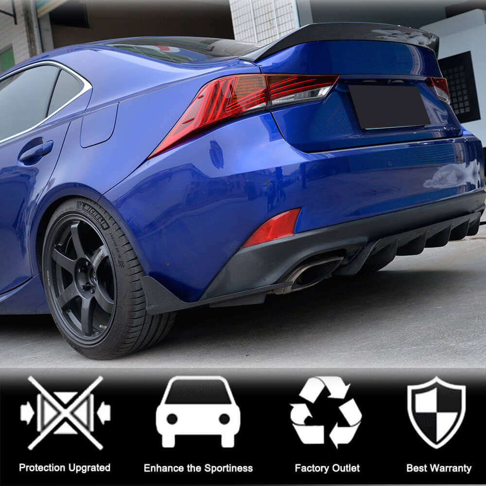 Lexus IS300 IS350 F Sport Carbon Fiber Rear Bumper Canard Splitter Flaps
