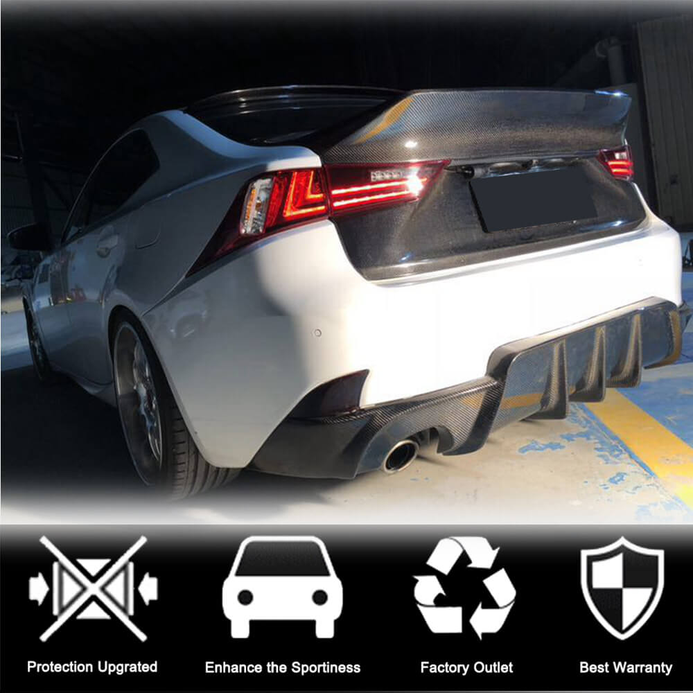 Lexus IS250 IS300 IS350 IS F Sport Carbon Fiber Rear Bumper Diffuser ...