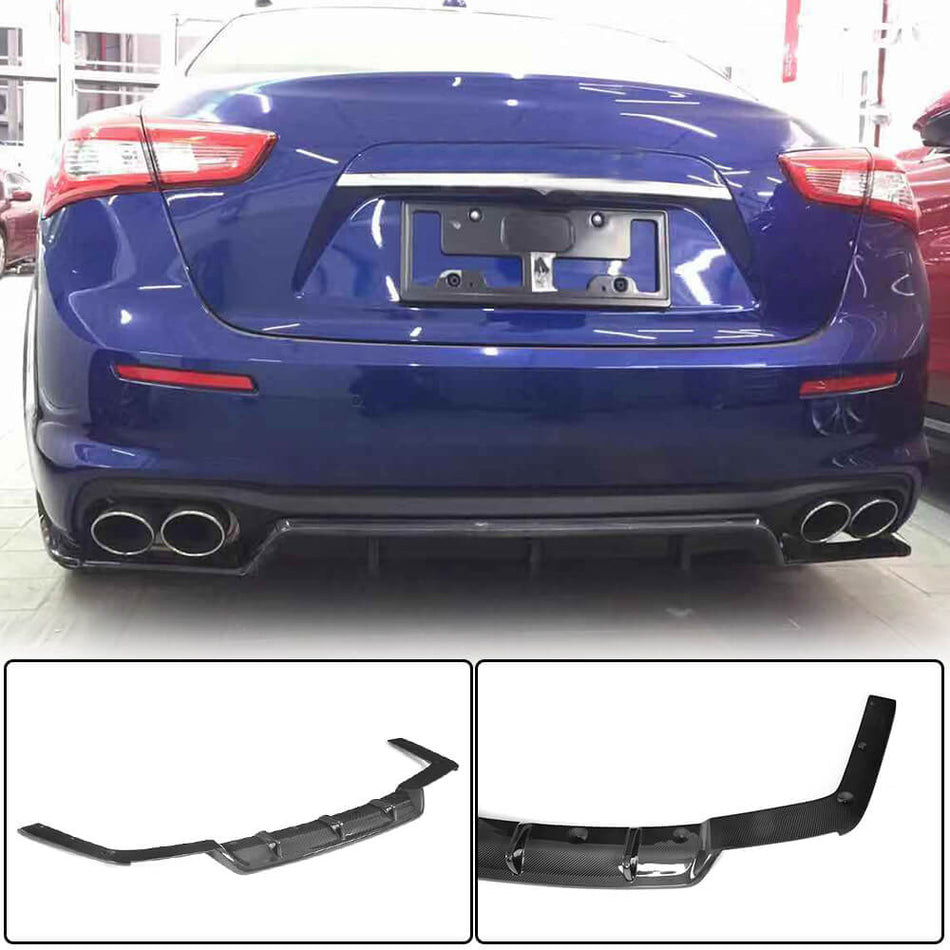 For Maserati Ghibli Base 2018-2020 Carbon Fiber Rear Bumper Diffuser Lip Wide Body Kit