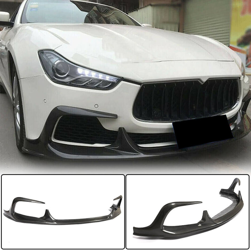 For Maserati Ghibli M157 Pre-facelift Carbon Fiber Front Bumper Lip Spoiler Wide Body Kit