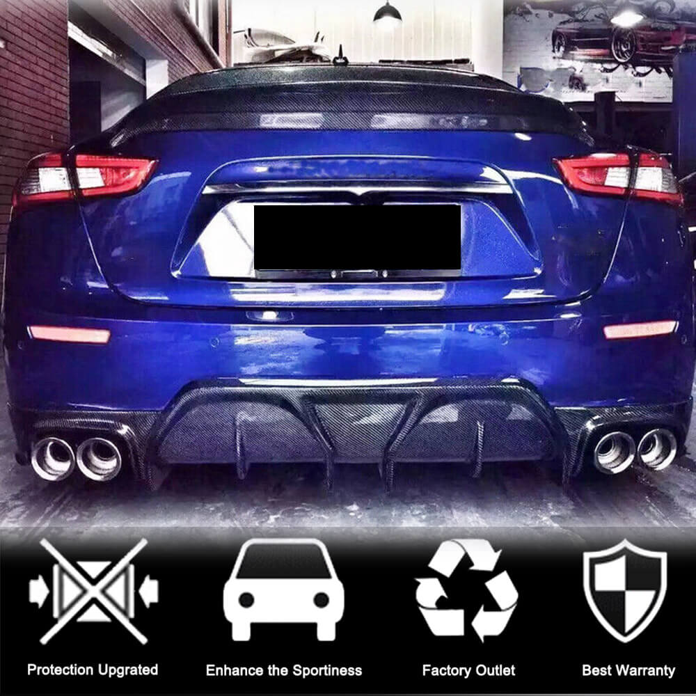 Maserati Ghibli Carbon Fiber Rear Bumper Diffuser Lip | Exterior Mods