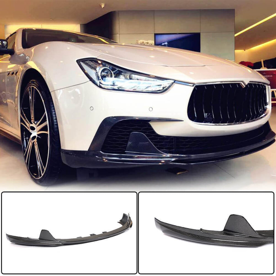 For Maserati Ghibli S Q4 M157 Pre-facelift Carbon Fiber Front Bumper Lip Chin Spoiler Wide Body Kit