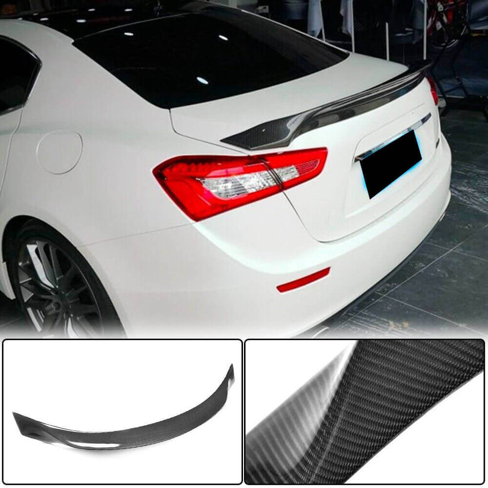 For Maserati Ghibli Carbon Fiber Rear Trunk Spoiler Boot Wing Lip Car Spoiler