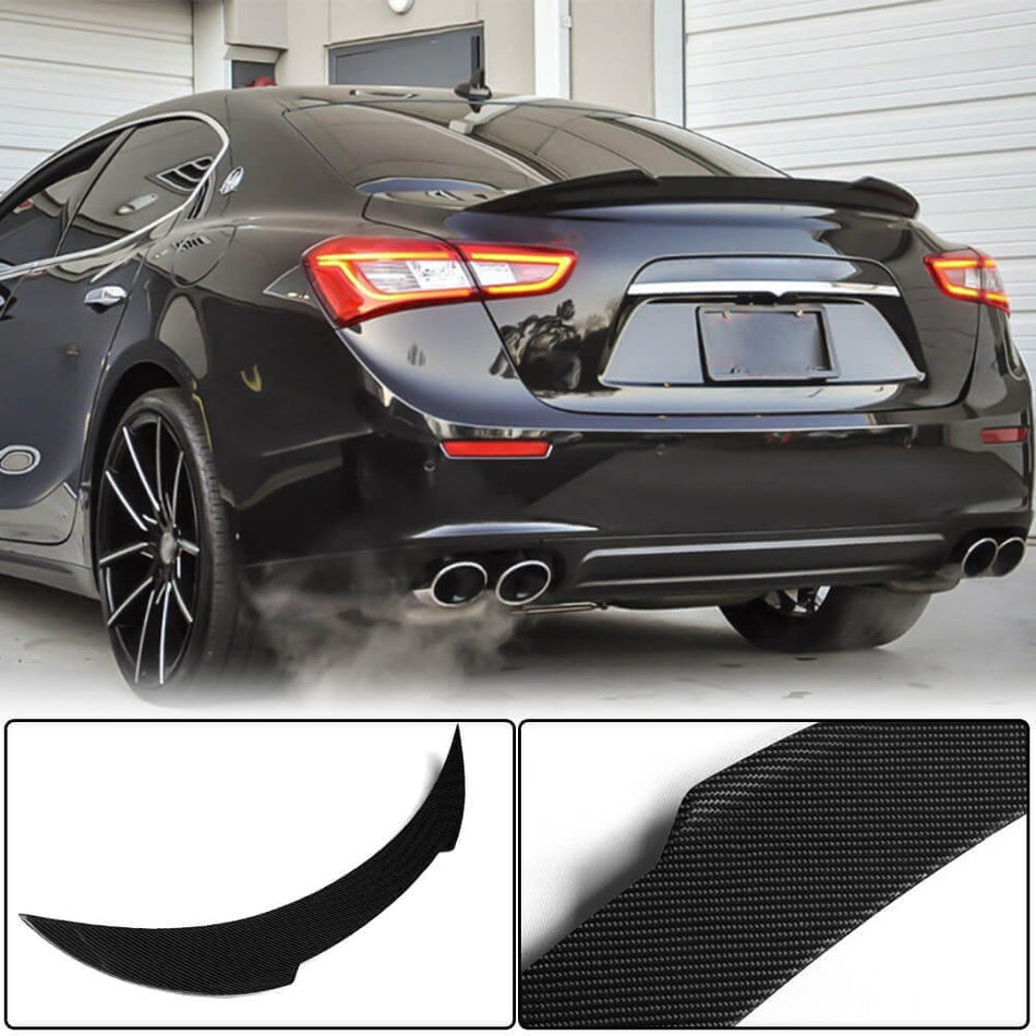 For Maserati Ghibli S Q4 2014-2017 Carbon Fiber Rear Trunk Spoiler Boot Wing Lip