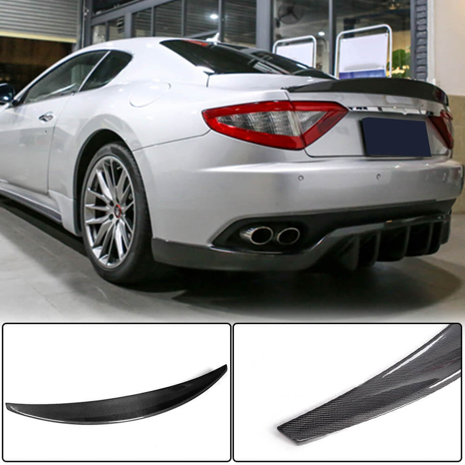 For Maserati GranTurismo GT Coupe 2008-2011 Carbon Fiber Rear Trunk Spoiler Boot Wing Lip