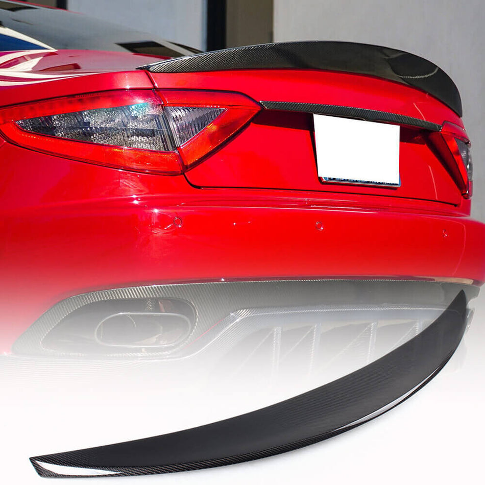 For Maserati GranTurismo GT Coupe 2012-2014 Carbon Fiber Rear Trunk Spoiler Wing Lip Car Spoiler