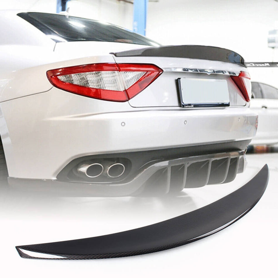For Maserati GranTurismo GT Coupe 2012-2014 Carbon Fiber Rear Trunk Spoiler Wing Lip Car Spoiler