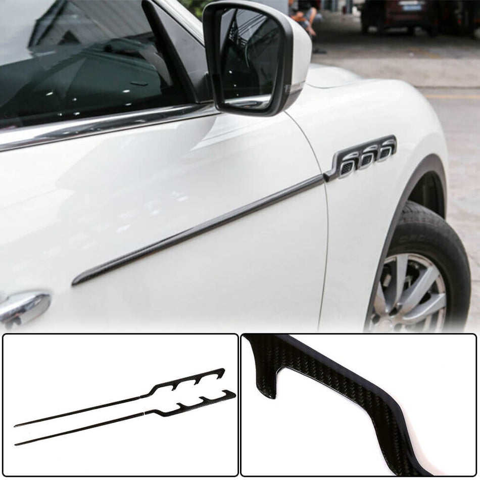 For Maserati Levante M161 Dry Carbon Fiber Side Fender Vents Exterior Molding Trims