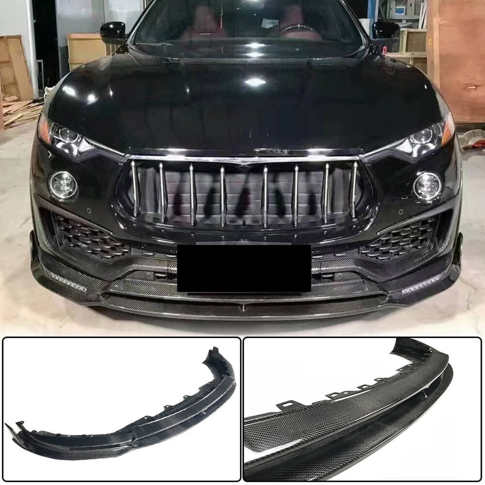 For Maserati Levante M161 Carbon Fiber Front Bumper Lip Chin Spoiler Wide Body Kit