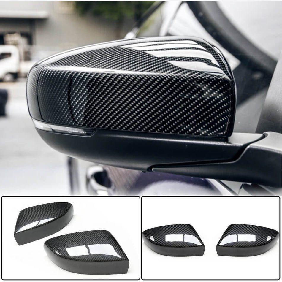 For Maserati Quattroporte QP Ghibli 2018-2022 Dry Carbon Fiber Add-on Side Mirror Cover Caps Rearview Sticker Outside Shell Pair