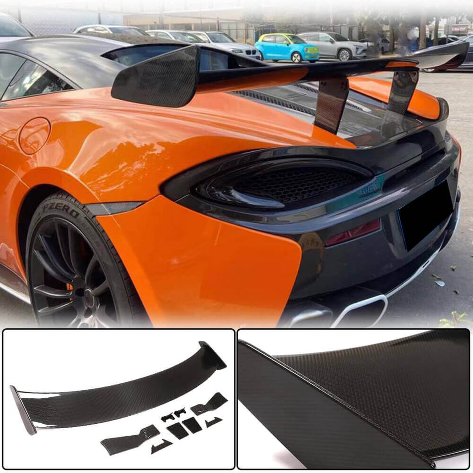 For McLaren 570S DRY Carbon Fiber Rear Trunk Spoiler Boot Wing Lip Wide Body Kit