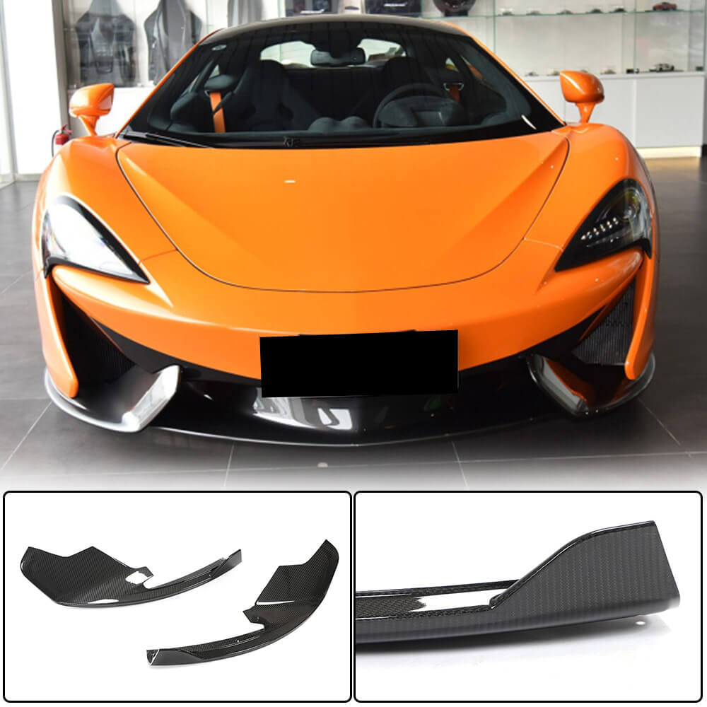 McLaren 570GT 570S Dry Carbon Fiber Front Bumper Canard Splitter Flaps ...