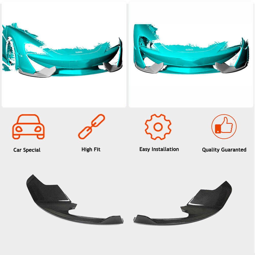 McLaren 570GT 570S Dry Carbon Fiber Front Bumper Canard Splitter Flaps