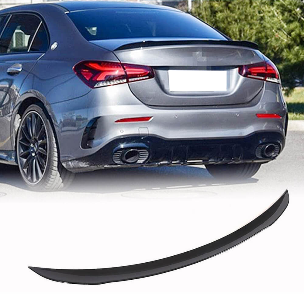 Mercedes Benz A Class W177 V177 2019UP Rear Trunk Spoiler Glossy Black ABS-Ahacarbon