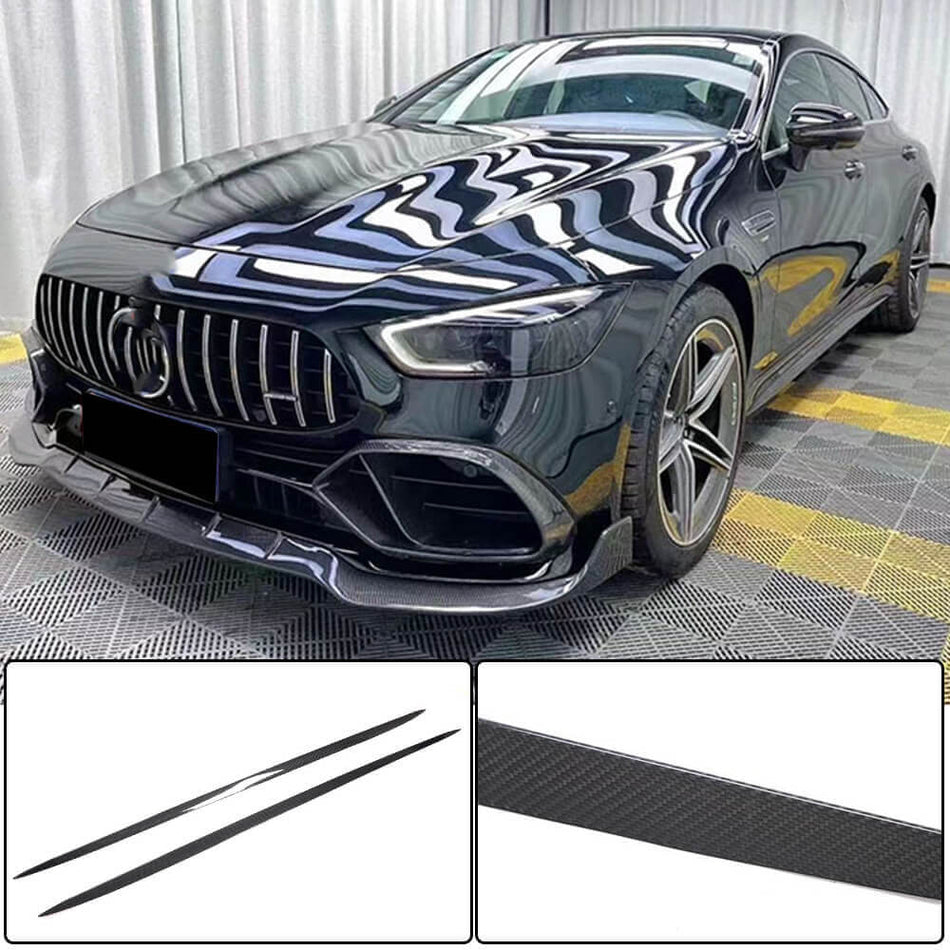 For Mercedes Benz AMG GT53 X290 Dry Carbon Fiber Side Skirts Door Rocker Panels Extension Lip