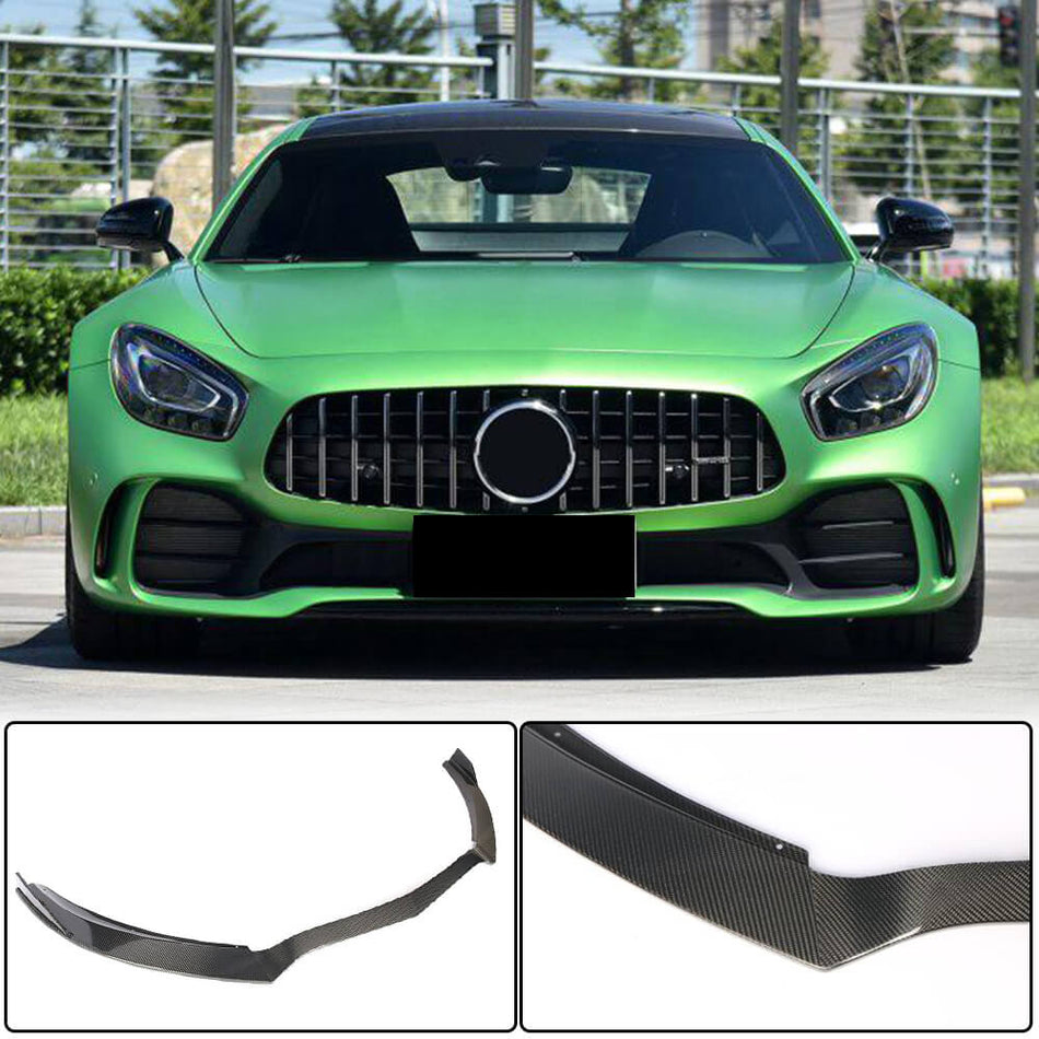 For Mercedes Benz AMG GT R Carbon Fiber Front Bumper Lip Chin Spoiler Wide Body Kit