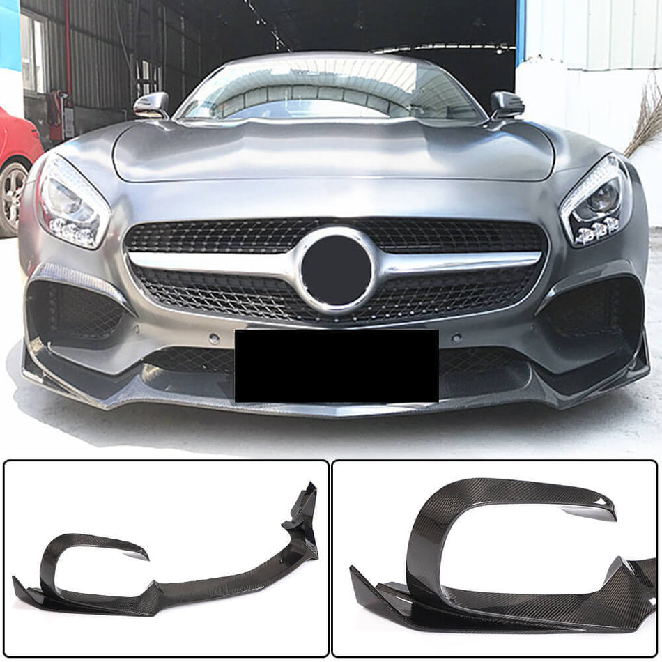 For Mercedes Benz AMG GT/GT S Pre-facelift Carbon Fiber Front Bumper Lip Chin Spoiler Wide Body Kit