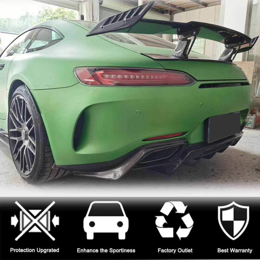 Amg Gt Rear Boot Mercedes Benz C190 AMG GT GTS Carbon Fiber Rear Trunk Spoiler | R Style