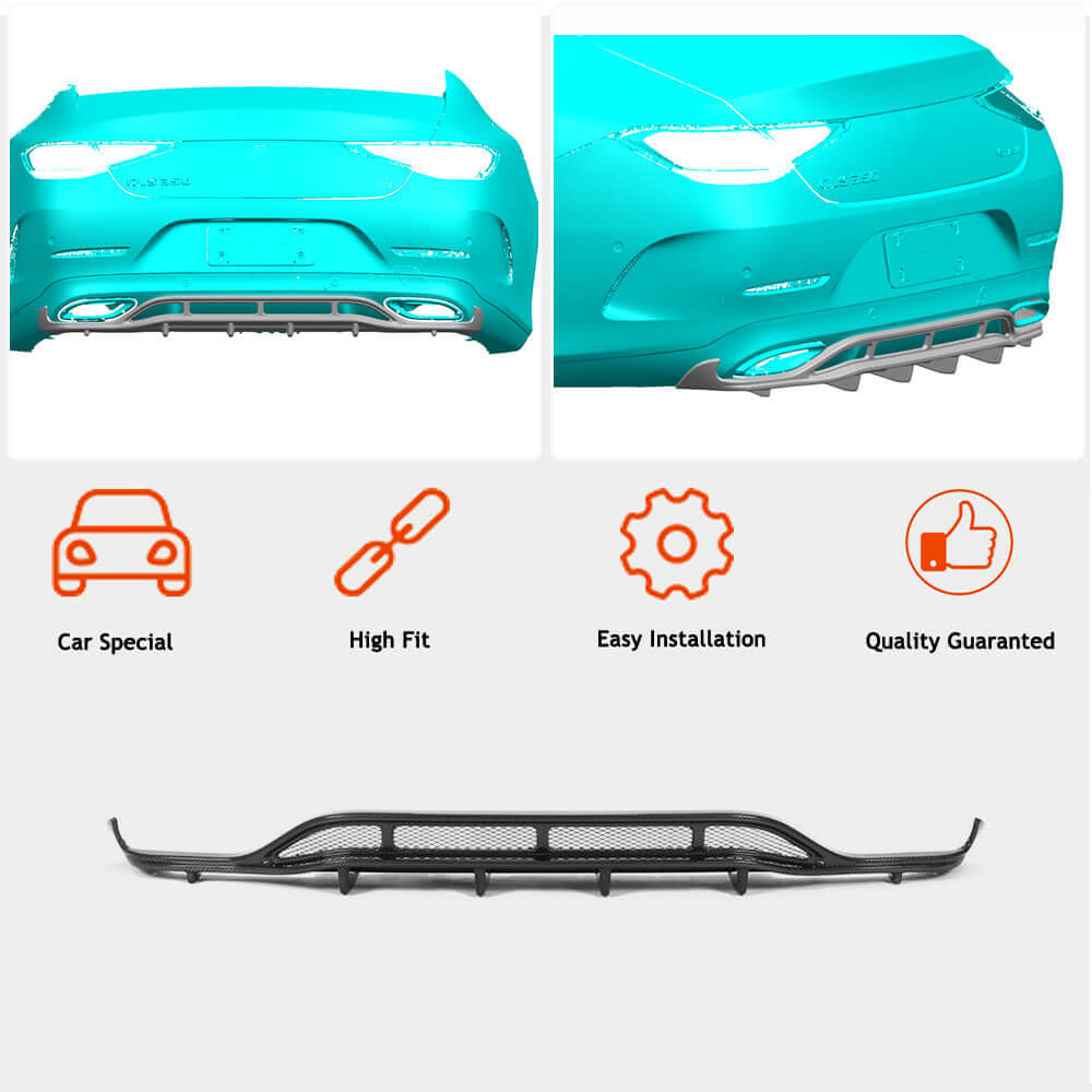 Mercedes Benz CLS Class C257 CLS550 Carbon Fiber Rear Diffuser Lip ...