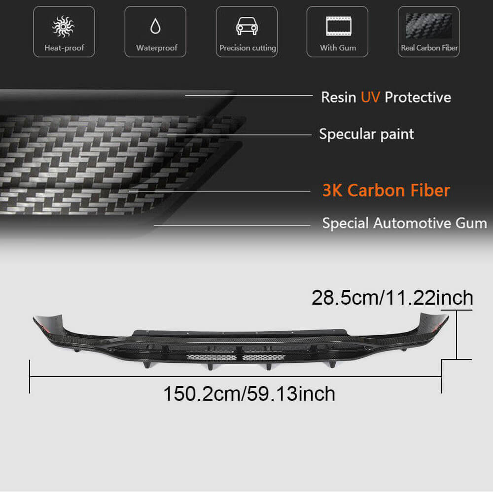 Mercedes Benz CLS Class C257 CLS550 Carbon Fiber Rear Diffuser Lip