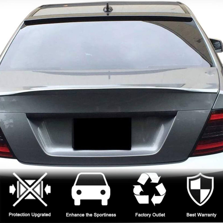 For Mercedes Benz C Class W204 Carbon Fiber Rear Roof Spoiler Window Wing Lip | C180 C200 C230 C250 C280 C300 C350 C63 AMG