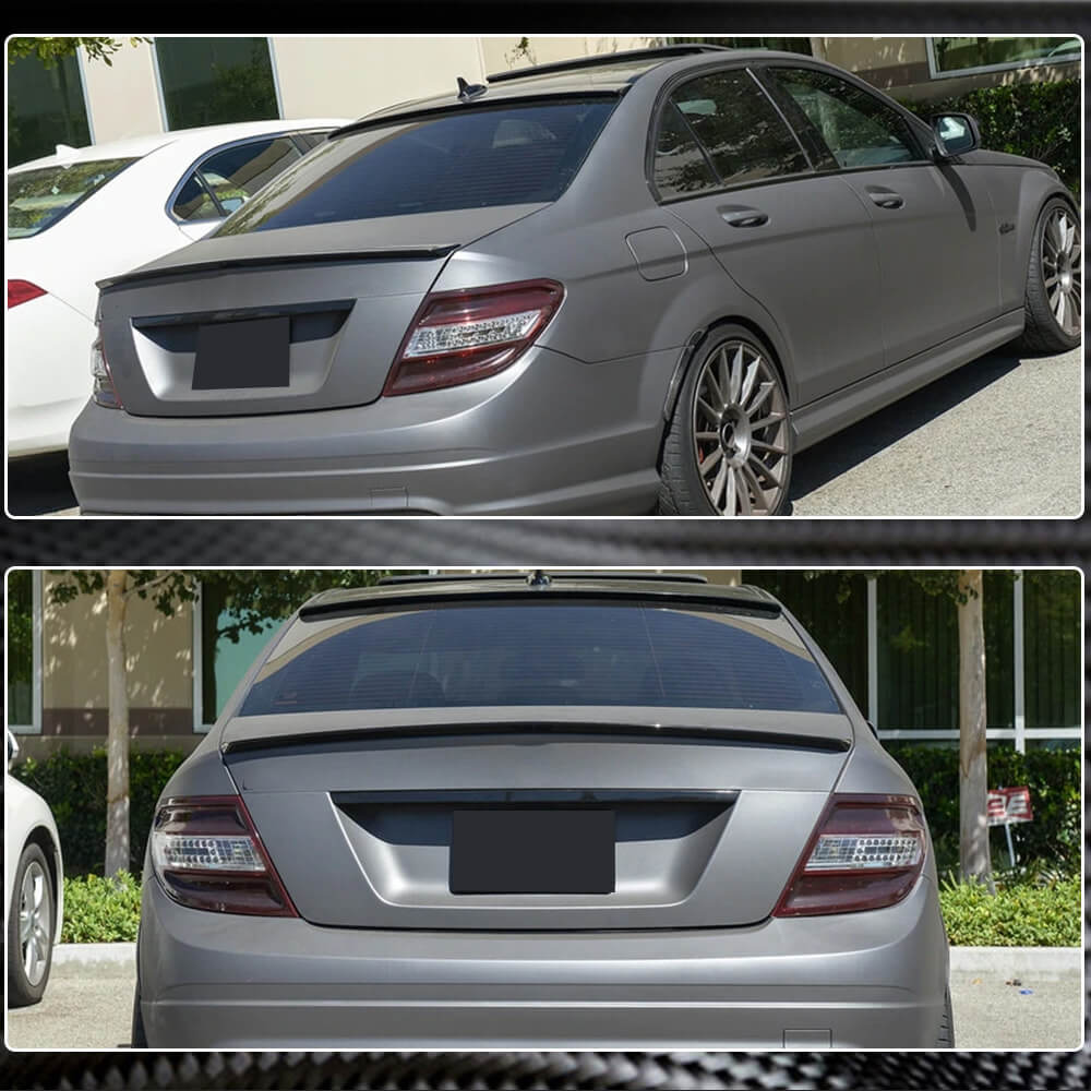 W204 Rear Mercedes Benz W204 Carbon Fiber Rear Roof Spoiler | Window Wing & Lip