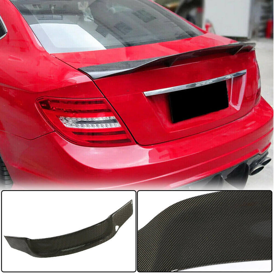 For Mercedes Benz C Class W204 Carbon Fiber Rear Trunk Spoiler Boot Wing Lip | C180 C200 C230 C250 C280 C300 C350 C63 AMG