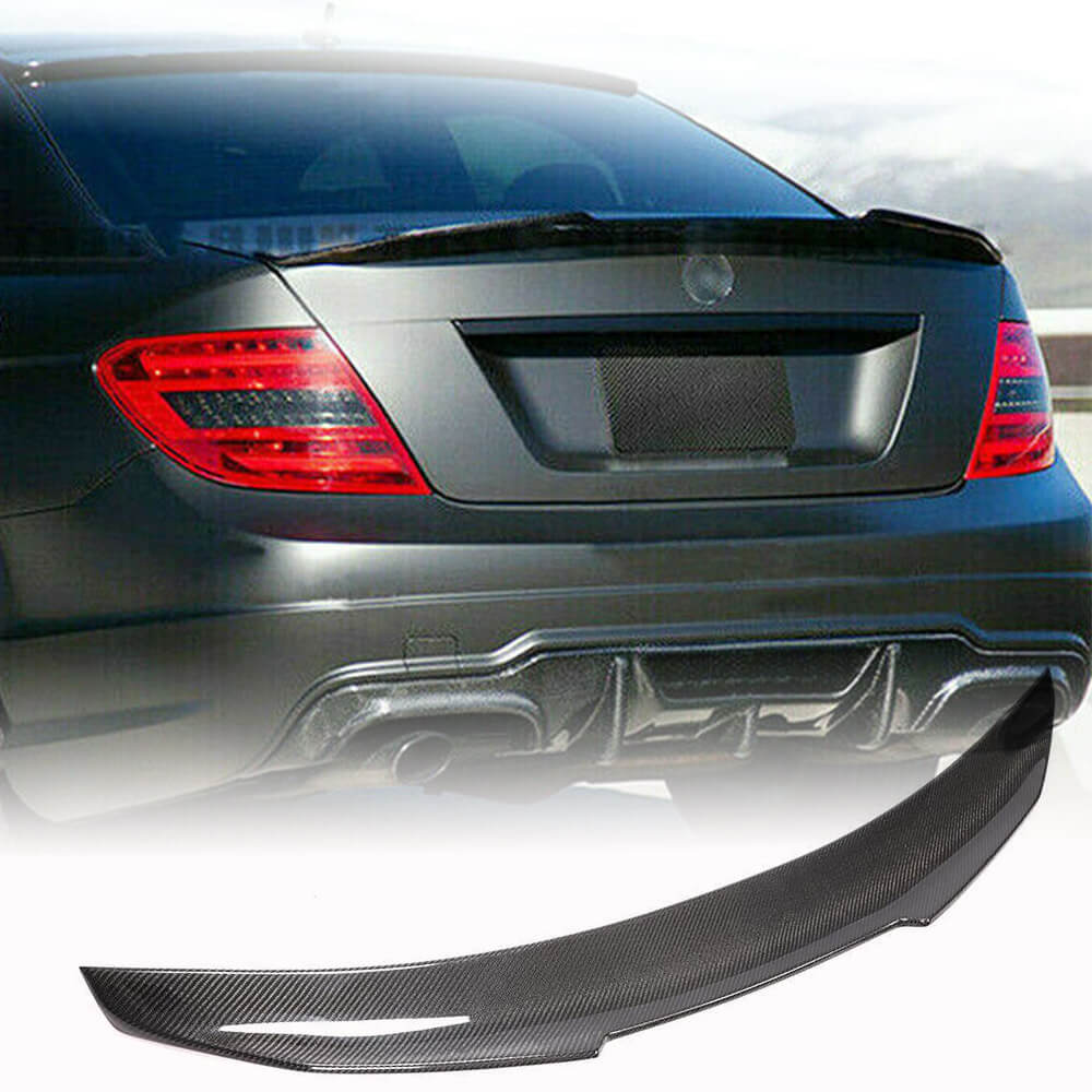 Mercedes Benz C Class W204 AMG Sedan 2007-2014 Rear Trunk Spoiler Carbon Fiber-Ahacarbon