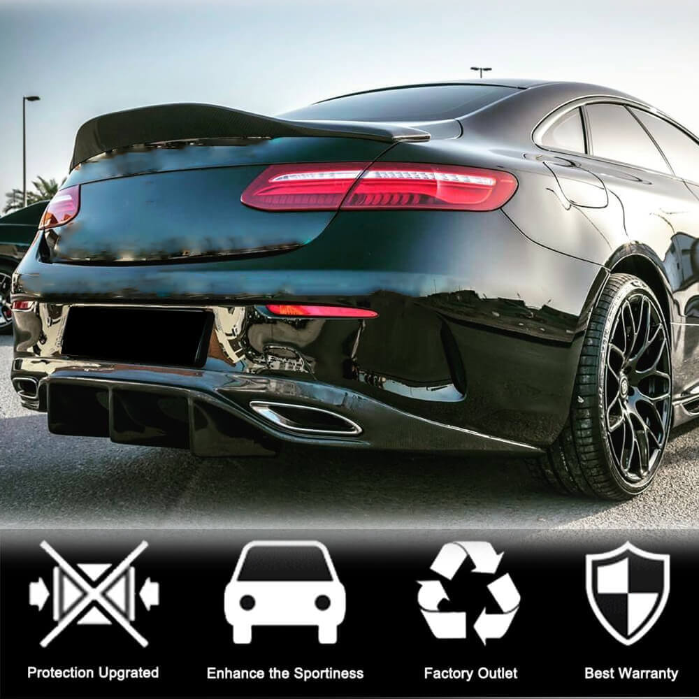Gloss Black Side Skirts Lip Spoiler – Fits Mercedes C238 A238 E400 E500 Sport 2017-2019