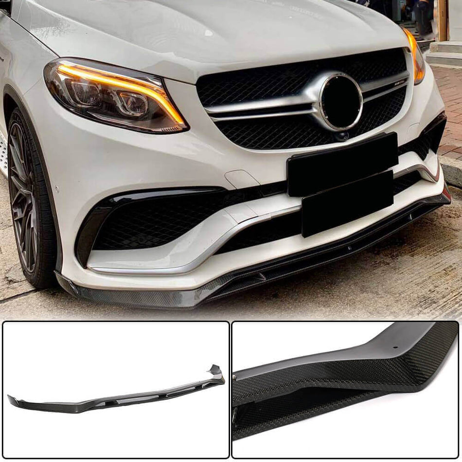 For Mercedes Benz GLE Class C292 GLE63 AMG Carbon Fiber Front Bumper Lip Chin Spoiler Wide Body Kit