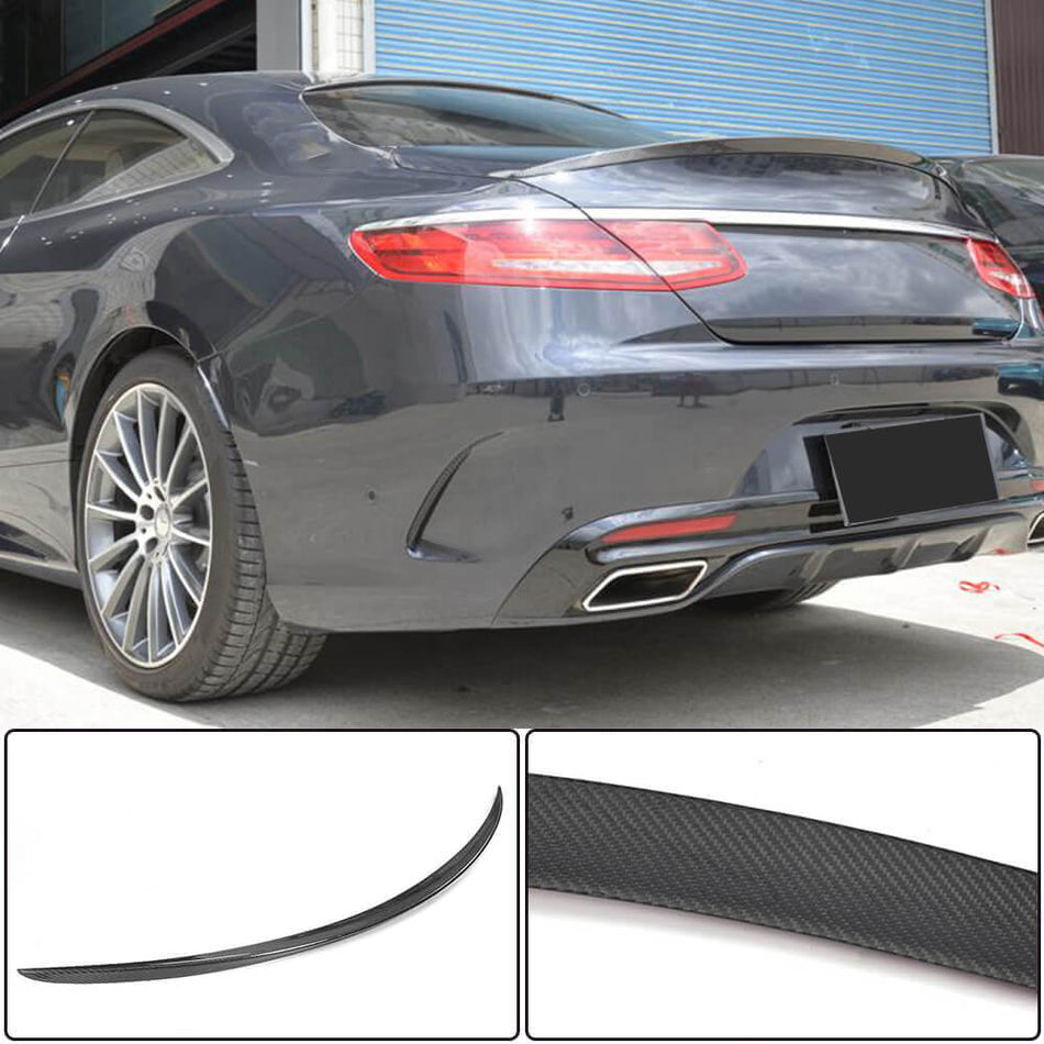 For Mercedes Benz S Class W217 C217 S63 S65 AMG Coupe Carbon Fiber Rear Trunk Spoiler Boot Wing Lip